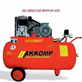AKKOMP - AK-2800-100 - 100 LT - TEK KADEMEL MONOFAZE KOMPRESR