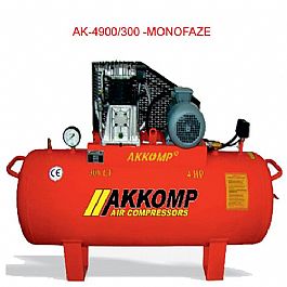AKKOMP - AK-4900-300- 300 LT - FT KADEMEL MONOFAZE KOMPRESR