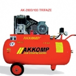 AKKOMP - AK-2800-100 - 100 LT - TEK KADEMEL TRFAZE KOMPRESR