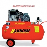 AKKOMP - AK-2800-100 - 100 LT - TEK KADEMEL MONOFAZE KOMPRESR